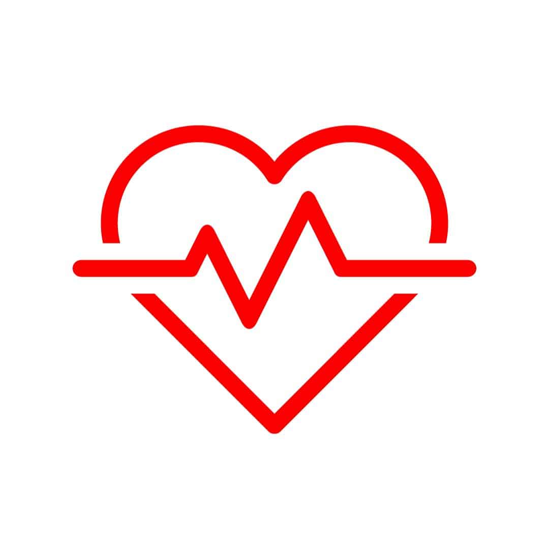 Illustration of a heart with heartbeat line