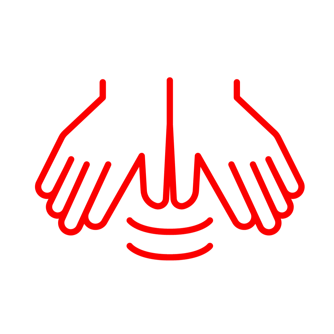 Illustration of a hand applying massage pressure